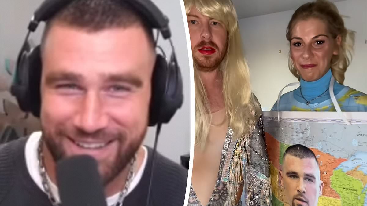 taylor-alert-–-travis-kelce-bursts-out-laughing-at-singer-jax-and-her fiance-dressed-up-as-taylor-swift-putting-him-'on-the-map'-for-halloween:-'she-put-me-on-the-map,-right-there-in-the-video'