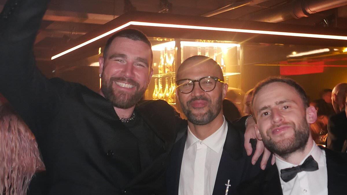 taylor-alert-–-travis-kelce-holds-oscars-statue-aloft-as-he-poses-with-hollywood-star-cord-jefferson-and-tommy-alter-at-beyonce-and-jay-z’s-glitzy-post-show-party…-but-girlfriend-taylor-swift-is-nowhere-to-be-seen